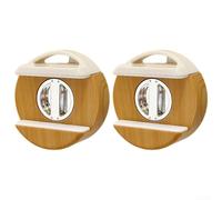 Power Strip Holder Adjustable Suction Bracket for Table Kitchen - Detachable Wire Tamer for Multiple Sockets & USB Hubs - No Drill Cord Manager 9.5cm(2pcs light brown)