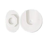 Power Strip Holder Wall Mount Self Adhesive Round Plastic Socket Organizer Strong Grip No Drill Installation for Home Office Bedroom Living Room 6x6cm 2 Pack White