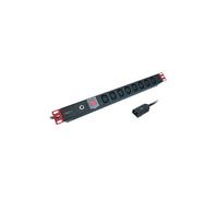 Power Strip Rack 1U 8x C13 Cable I-CASE STRIP-8C