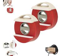Power Strip Wall Mount with Suction Cups, Punch-Free Wall Mount Socket Holder, Self-Adhesive Power Strip Holder, Socket Holder for Cable Management in Home, Office & Kitchen (2Pcs*Red)