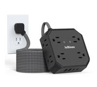 Power Strip with Surge Protector 10ft Braided Extension Cord 8 Outlets 4 USB Ports (2 USB C), Flat Plug Power Strip, USB Charging Station