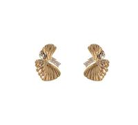 Power Stud Earrings for Work, 18K Gold Plated Zircon Professional Jewelry, Hypoallergenic for Career Women