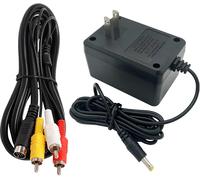Power Supply and AV Cable for Genesis 2 3, AC Power Adapter and Audio Video RCA AV Cable Compatible with SEGA Genesis 2 3 Console