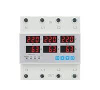Power supply overvoltage and undervoltage protection device 3P N three-phase AC220V380V63A-100A digital adjustable voltage(With N 3X220V,40A)