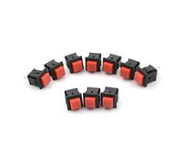 Power Switch Button 10pcs/lot 125VAC 1A Red Square SPST NonLocking Reset/Self-Locking Push Button Square Head Switches Switch