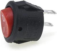 Power Switch Button 20 pcs KCD1-105 16 mm 2-pin 250V 3A Black red Rocker snap Type SPST ON Off Mini Round Position Copper Foot(Style2)
