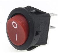 Power Switch Button 20 pcs KCD1-105 16 mm 2-pin 250V 3A Black red Rocker snap Type SPST ON Off Mini Round Position Copper Foot(Style4)