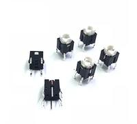 Power Switch Button 5Pcs 6 * 6 * 8.4mm Through Hole Micro Push Button Tactile Momentary Switch with LED Sample Green Yellow Red White Blue Switch (Color : with Out Led X5pcs, Size : 6X6X8.4mm(Green Li