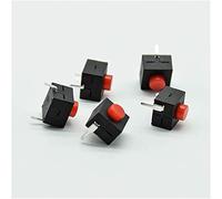 Power Switch Button 5pcs red/Black Small Micro self Locking 8 * .4 wit 2 feet with Lock Light Touch L068-A DC30V1A(5 Red)