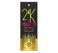 Power Tan 24K Aura Bronzing Sunbed Tanning Lotion Accelerator with Carrot Oil Beta Carotene Natural DHA Free Bronzer Tingle Free Indoor Tanning Cream | 20ml