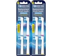 Power TEK - 8 Pack High Quality Oral-B Compatible Replacement Brush Heads by Wisdom