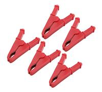 Power Test Clip Brass Safety Type Electrical Mini Test Clamp Clips for Power Test Electronic Circuit Experimental 5Pcs PVC Red 25mm (Red)
