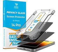 Power Theory Privacy Glass for iPhone 14 Pro Screen Protector Privacy Film with Stencil Glass Film Screen Protector Protective Glass [Pack of 2]