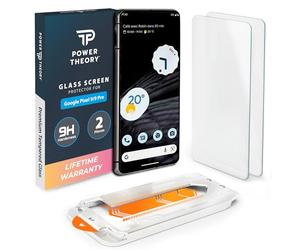 Power Theory Protective Glass for Google Pixel 9 & 9 Pro, Ultra Glass Screen Protector with 9H Shatter-Resistance, Bubble-Free Application [Pack of 2]