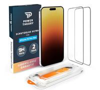 Power Theory Protective Glass for iPhone 16 Pro Max Screen Protector, Ultra Glass Screen Protector Film with 9H Glass Break Resistance, Bubble-Free Application & Quick Installation [Pack of 2]