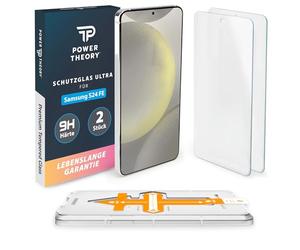 Power Theory Protective Glass for Samsung Galaxy S24 FE Screen Protector, Ultra Glass Screen Protector Film with 9H Shatter-Resistance, Bubble-Free Application & Quick Installation [Pack of 2]
