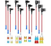 Power Thief Car Fuse Adapter Set 12 Pieces 4 Types Standard/Mini/Micro/Micro2 with Fuses 5A-20A for Car/Truck/Motorcycle