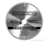 Power Tool Accessories Circular Saw Blades TCT UPVC Window Blade 80T 250 x 30 - 25, 20, 16mm rings Negative rake blade for chop saws. Blade designed to cut uPVC aluminium extrusions such as windows. Cuts aluminium, light alloys, plastic extrusions and wood. 80 teeth.