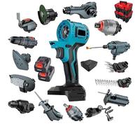 Power Tool Combo Kit - Multifunctional Woodworking Set with Reciprocating Saw, Polishing Machine, and Water Gun, Includes 2 Batteries for Home and Garden Use