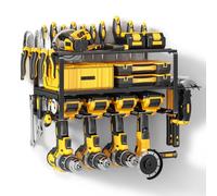 Power Tool Organizer Wall Mount - 200Lbs Load 3 Layers Storage Rack with 4 Drill Holders for Drills Cordless Tools. Heavy Duty Iron Garage Tool Organizer Storage for Workshop Shed Pegboard Basement