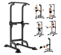 Power Tower Dip Station, Freestanding Pull-Up Bar with Adjustable Height 165-210 cm, Freestanding Strength Training Fitness Workout Equipment for Family Use Home Gym