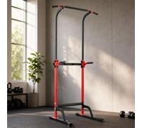 Power Tower Dip Station, Power Tower Pull Up Bar Station with 10 Adjustable Heights, Heavy-Duty Steel Home Gym Power Rack with Multi-Function Training Design for Strength Training