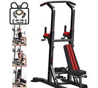 Power Tower Exercise Equipment Adjustable, Multi-Function Pull up Bar Station, Dip Station Pull up Bar for Home Gym 6 Adjustable Height, 330 LBS