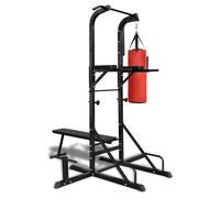 Power Tower with Sit-up Bench and Boxing Bag All-In-One Press Chest Shoulder vid
