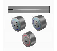 Power Track Socket, 8000W Wall-Mounted Electrical Outlet for Kitchen and Office, Embedded Slide Rail Wiring Board, 2500W Adapter