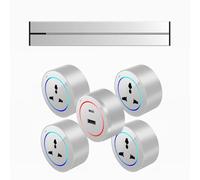Power Track Socket, 8000W Wall-Mounted Wiring Board with 2500W Adapter, Embedded Slide Rail for Kitchen and Office,