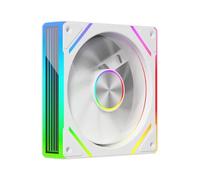 Power Train Case Cooling Fan 3-sided Infinity Mirror 5V 3PIN ARGB Quiet Computer Cooling Fan PC Assembly Accessories(White,Reverse)