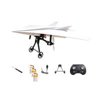 Power-Up Rc Paper Airplane Kit with Gyro Stabilizer, Electric Remote Control Fixed Wing Aircraft with Dual Propellers, DIY Paper Airplane Kit, Foldable Lightweight Flying Stem Toy Micro Fixed Wing (C)