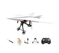 Power-Up Rc Paper Airplane Kit with Gyro Stabilizer, Electric Remote Control Fixed Wing Aircraft with Dual Propellers, DIY Paper Airplane Kit, Foldable Lightweight Flying Stem Toy Micro Fixed Wing (B)