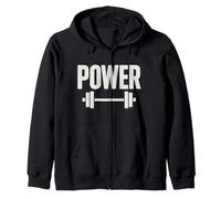 Power Weightlifting Fitness Bodybuilders Gym Motivation Zip Hoodie