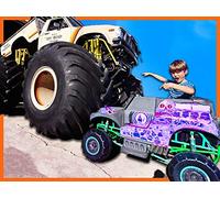 Power Wheels Grave Digger Monster Truck Crushed by Real Monster Truck
