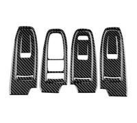 Power Window Control Switch for Subaru for WRX STI 2022 2023 2024 Door Window Switch Button Panel Interior Trim Accessories Cover Mouldings Real Carbon Fiber Sticker(LHD Black)