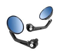 Power Window Switch Round 7/8" Handlebar Aluminum Alloy Motocycle Rearview Mirrors Moto End Motor Side Motorcycle Accessories Double Windows Switchs(BLUE)