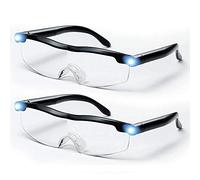 Power Zoom Max Glasses, Magnifying Glass for Reading 160%,Rechargeable and Hands Free Magnifying Glasses for Crafts, Jewelers, Reading, Painting, Hobbies, 2 Pieces