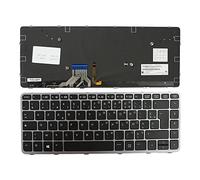 Power4Laptops French Layout Silver Frame Backlit Black Replacement Laptop Keyboard Compatible With HP MP-13A16F0J442