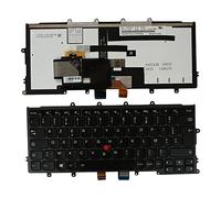 Power4Laptops French Layout With Pointer Black Frame Backlit Black Replacement Laptop Keyboard Compatible With Lenovo 01AV551