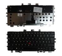 Power4Laptops French Layout With Pointer Black Frame Backlit Black Replacement Tablet Computer Keyboard Compatible With Lenovo ThinkPad Helix 2