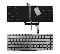 Power4Laptops German Layout Backlit Silver Replacement Laptop Keyboard Compatible With MSI Gaming GS65 Stealth Thin 8RF