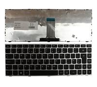 Power4Laptops UK Layout Silver Frame Black Replacement Laptop Keyboard Compatible With Lenovo Flex 2 14 Inch