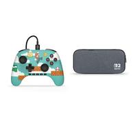 PowerA ADV Wired CTRL NSW2 - Mario Time + Slim Case NSW2- Grey Bundle