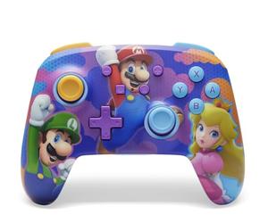 PowerA Enhanced Wireless Controller for Nintendo Switch, Switch Lite & OLED Model, Rechargeable Bluetooth Gamepad with up to 30 Hours of Play Time, Official: Mario; Color Splash Heroes