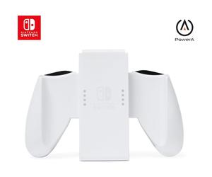 PowerA Joy-Con Comfort Grip for Nintendo Switch & OLED - Rubberised Handle, Secure Sliding Design, Officially Licensed - White, New