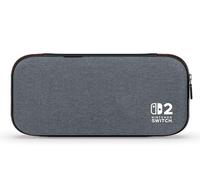PowerA Slim Case for Nintendo Switch 2 - Dark Heather Grey, Officially Licensed, Protective Case, Holds 10 Game Cards, Padded Screen Protector, Built-in Play Stand