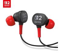 PowerA Wired Earbuds for Nintendo Switch 2 - Black, Officially Licensed, 8 mm Speaker Drivers, in-ear Design, 3 Swappable Tips, includes Drawstring Storage Bag