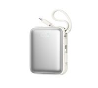 Powerbank 10000mAh 22.5W with built-in USB-C Lightning cables - white
