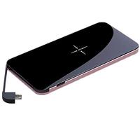 PowerBank Portable Charger Wireless 10000Mah Induction Portable External Battery Pack, With Led Digital Display And Dual Input Compatible With 99% Of Usb Devices And All Enabled D